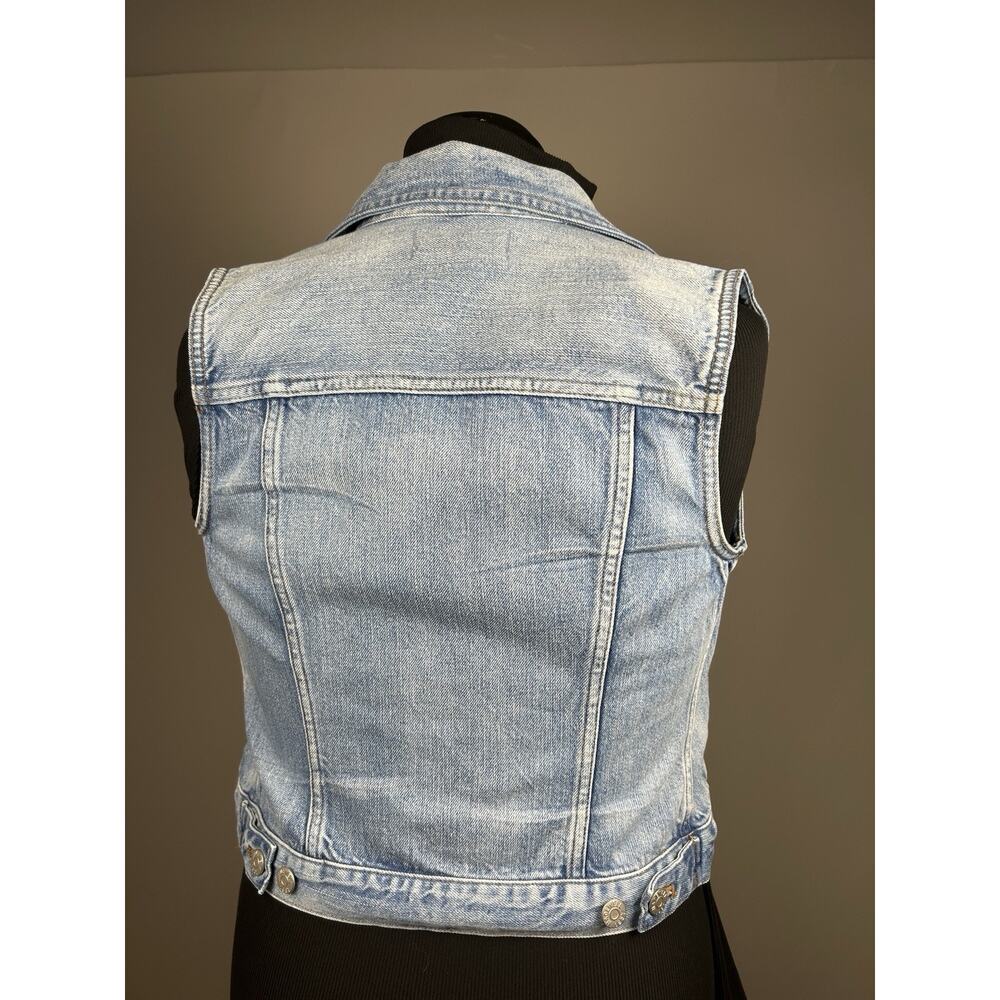 Madewell Denim Vest Small Light Wash Jean Jacket Sleeveless Casual Y2K Core - Picture 4 of 12